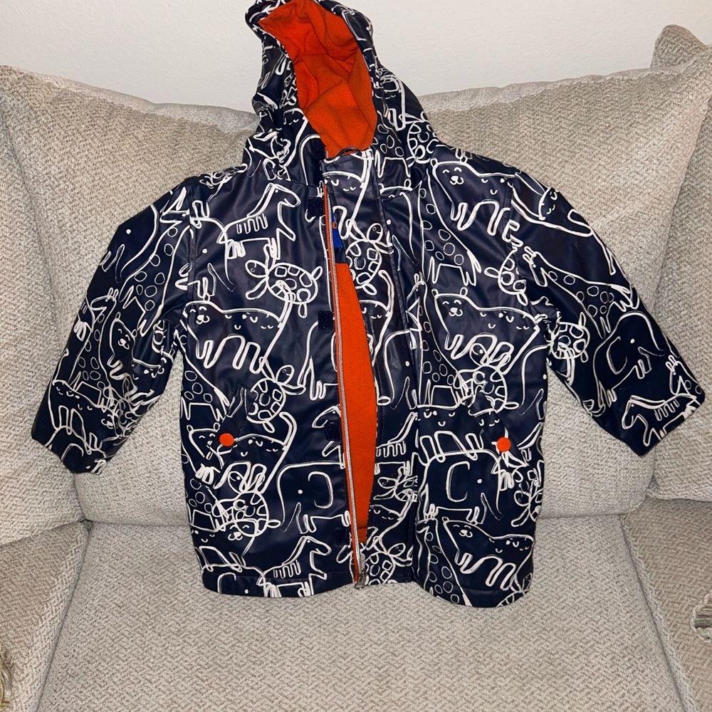 Wippette Blue and Orange Raincoat with Hood
